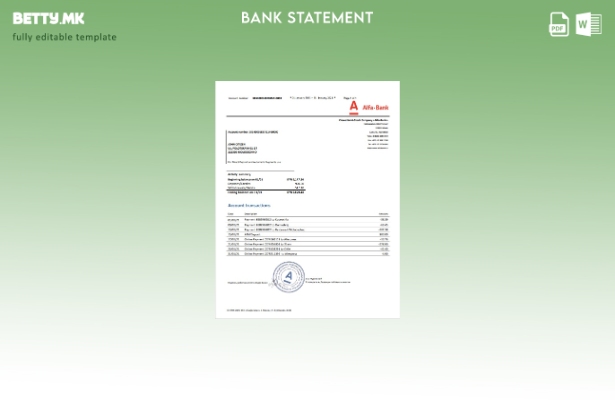 модерен стил Белорусија Алфа банка извод од шаблон exel